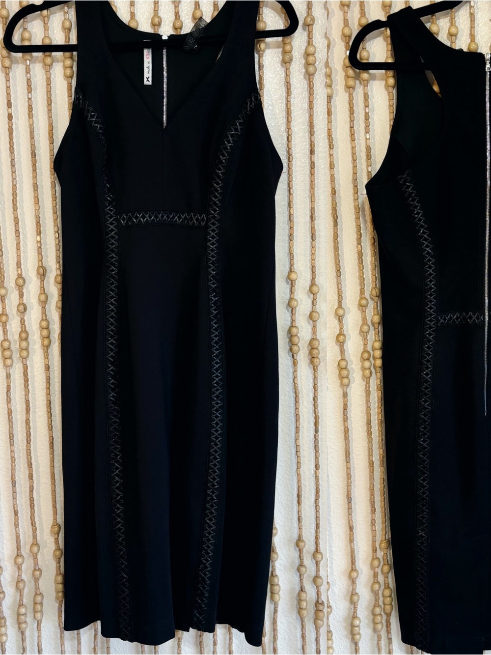 Yoana Baraschi Black Sleeveless Dress Contrast Stitching Emo Goth Flattering Fit